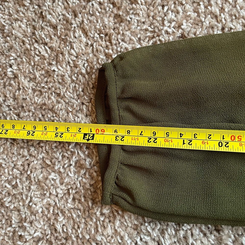 Topshop | Olive/Army Green w/ Back Embroidered detail Midi Dress | Size 4 - Picture 4 of 10